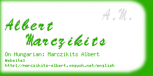 albert marczikits business card